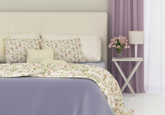 romantic bedroom with flowers